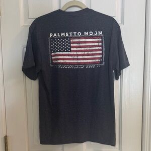 Palmetto Moon Navy/Gray Tee with American Flag Graphic